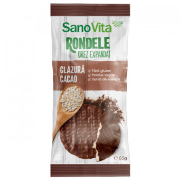 Rondele din orez expandat cu glazura de Cacao - 66 g