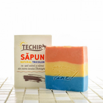 Sapun tricolor cu argila si namol - 100 g -Techir