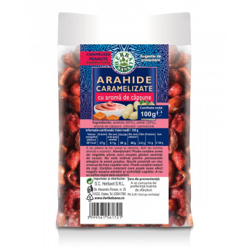 Arahide caramelizate cu aroma de capsune - 100 g