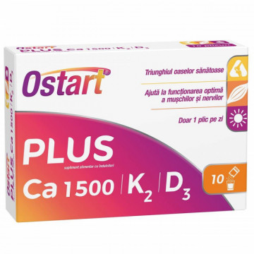 Ostart Plus Ca 1500 + K2 + D3 - 10 dz