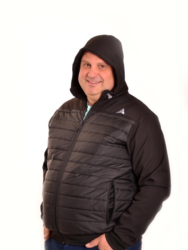 Мъжко неопреново яке големи размери 3XL–6XL . Топло, удобно, с джобове и качулка, произведено в България - Img 5