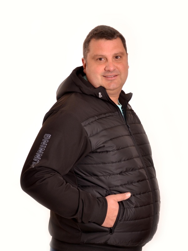 Мъжко неопреново яке големи размери 3XL–6XL . Топло, удобно, с джобове и качулка, произведено в България - Img 3