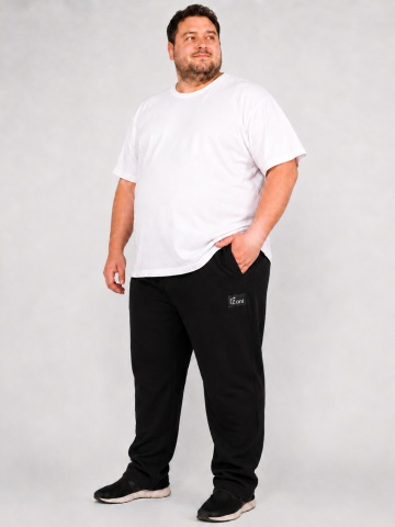 Памучно долнище за едри мъже Zani – черно 7XL-10XL
