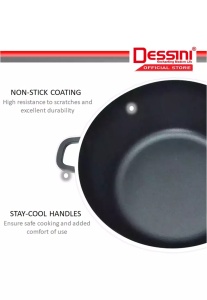 DESSINI ITALY 32 cm Caserolă din aluminiu turnat sub formă de oală antiaderentă Vasă de gătit cu capac - Img 5