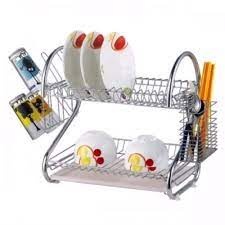 Organizator de bucătărie cu 2 straturi din inox pentru scurgere vase - Img 4