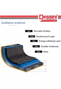 DESSINI ITALY 32 cm Caserolă din aluminiu turnat sub formă de oală antiaderentă Vasă de gătit cu capac - Img 6