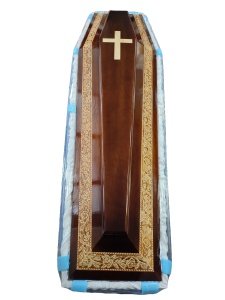 SICRIU MODEL 1 XL Lungime 210 x lăţime 80 x înălţime 60 cm LEMN BRAD, CAPITONAT SATIN, PERNUŢĂ, VOAL