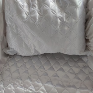 SICRIU MODEL 8 XL Lungime 200 x lăţime 70 x înălţime 50 cm LEMN BRAD, CAPITONAT SATIN, PERNUŢĂ, VOAL - Img 6