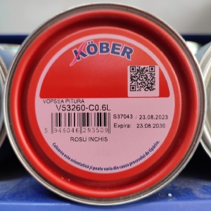 Vopsea alchidica pentru lemn / metal, lucioasa, Pitura, interior / exterior, rosu inchis V53260, 0.6 L - Img 2