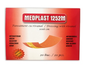 Plasturi cu rivanol 10 x 6 cm - 20 buc