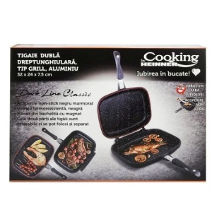 TIGAIE DUBLA DREPTUNGHIULARA TIP GRILL, 32x24x7.5 CM, HR-SCO-A0232I - Img 4