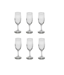 Set 6 PAHARE KOUROS Sampanie din sticla, tip Fluta 185ml, Kouros - Img 2