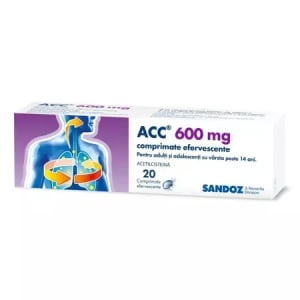 ACC, 600 mg, 20 comprimate efervescente, Sandoz