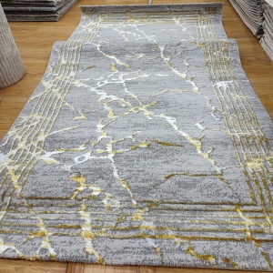COVOR MERCAN 100 X 200 cm ALB GRI GALBEN AURIU
