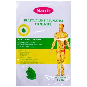 Plasturi Antireumatici cu Mentol Narcis, 12 x 18 cm