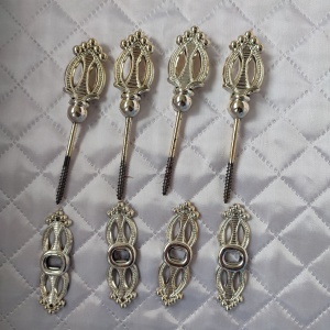 SICRIU 7 MODEL OCTOGONAL Lungime 200 x lăţime 65 x înălţime 55 cm LEMN BRAD, CAPITONAT SATIN, PERNUŢĂ, VOAL - Img 8