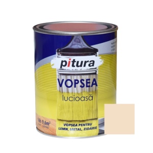 Vopsea alchidica pentru lemn / metal, lucioasa, Pitura, interior / exterior, crem perla, 0.6 L