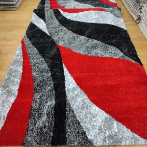 COVOR ROYAL 100 X 200 cm GRI ROSU NEGRU