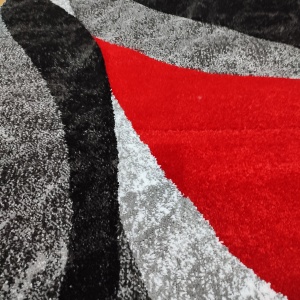 COVOR ROYAL 100 X 200 cm GRI ROSU NEGRU - Img 2