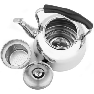Ceainic, inox, capacitate 2L, argintiu, maner ergonomic, fluierator - Img 4