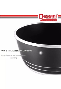 DESSINI ITALY 32 cm Caserolă din aluminiu turnat sub formă de oală antiaderentă Vasă de gătit cu capac - Img 4