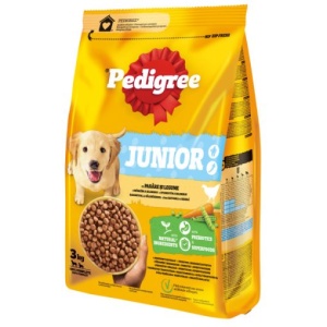 Pedigree Junior HRANA USCATA CAINI Pui CU Orez 3 kg - Img 2