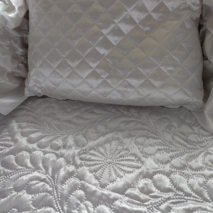 SICRIU MODEL 9 XL Lungime 200 x lăţime 60 X înălţime 50 cm LEMN BRAD, CAPITONAT SATIN, PERNUŢĂ, VOAL - Img 6
