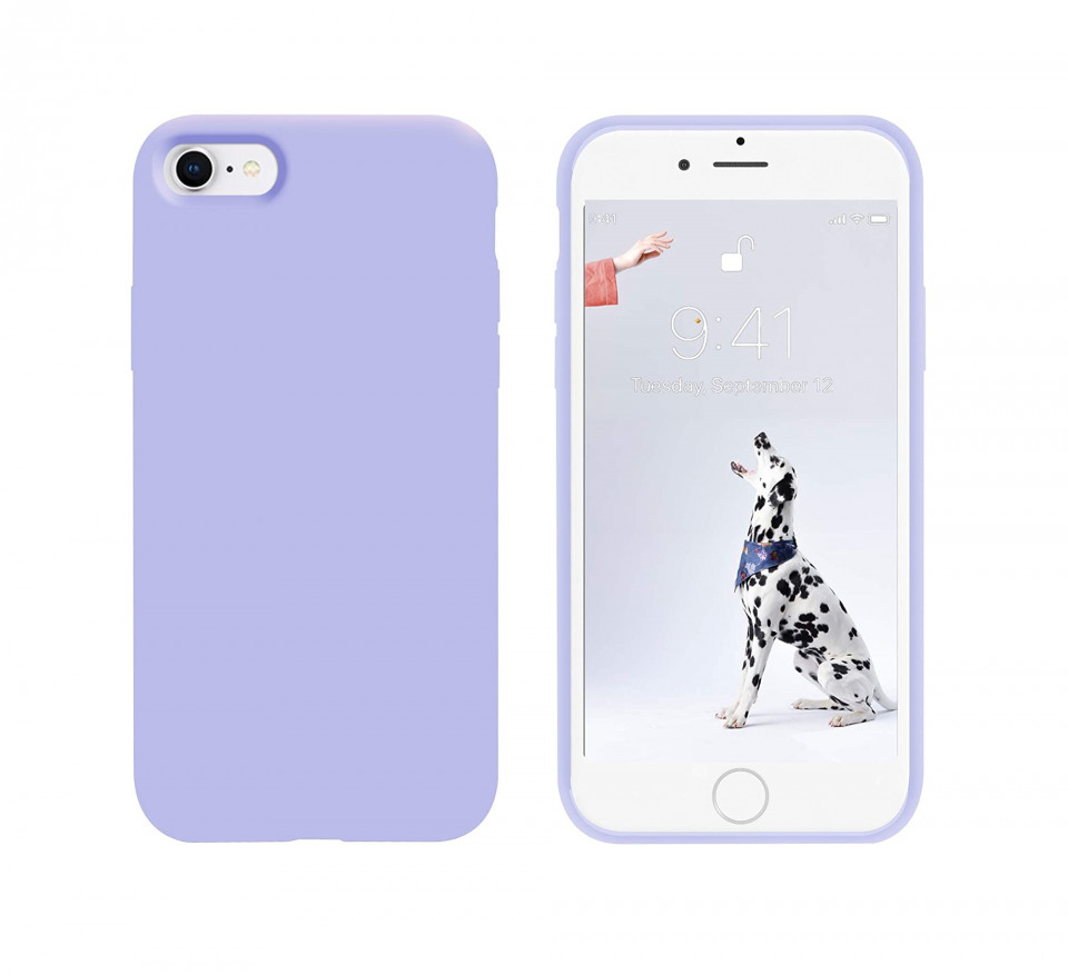 downpour Grape Air mail Husa iPhone 8, ultra slim silicon, interior din catifea, Mov