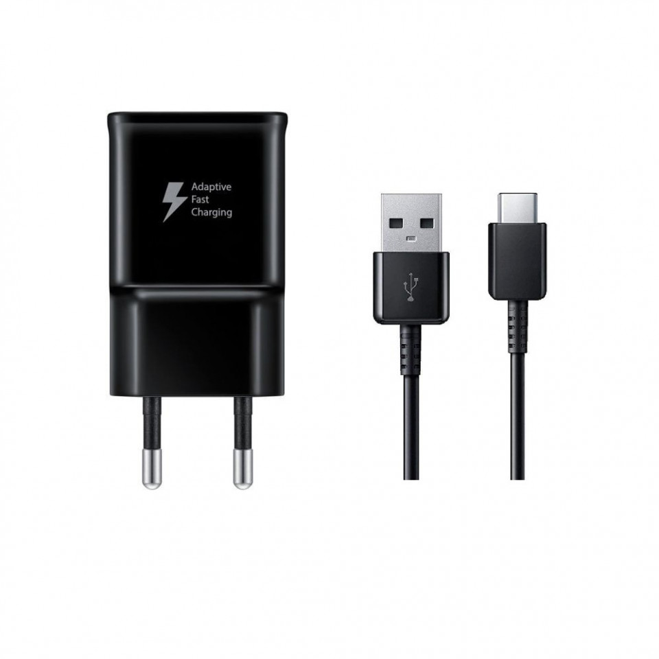 Incarcator Fast Charge, compatibil cu Samsung S8, S8 Plus, S9, S9 Plus, S10 Plus, si Cablu de date charge 1m Tip C, Type C