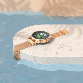 Ceas SmartWatch dama, Hoco (Y8), 1.09 inches, Monitorizarea Batailor Inimii, Waterproof, Rene 8762C, 180mAh | GOLD Rose - Img 4