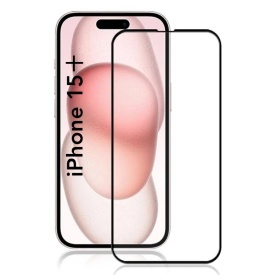 Folie protectie din sticla iPhone 15 Plus, full cover, case friendly, full glue, rezistenta la socuri