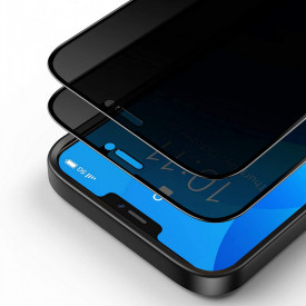 Folie protectie din sticla Privacy, iPhone 12/12 Pro, full cover, full glue, case friendly, Premium Quality - Img 5