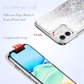 husa iphone 11 apa si sclipici argintiu planetphone