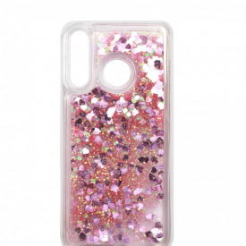 Husa Huawei P30 Lite cu Apa si Sclipici, Lichid si Glitter, Fashion Luxury, Roz