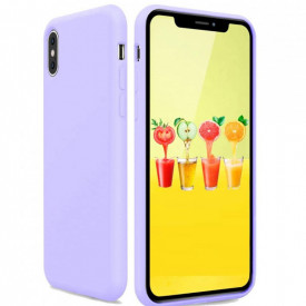 Husa iPhone X, iPhone 10, iPhone XS, iPhone 10S, ultra slim, silicon, cu interiorul din material textil, Mov
