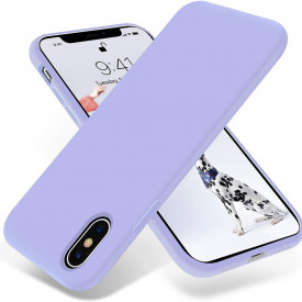 Husa iPhone XS Max, ultra slim, silicon, cu interiorul din material textil, Mov - Img 5
