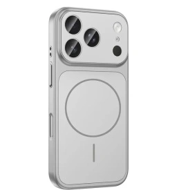 Husă MagSafe pentru iPhone 17 Pro Max – silicon, Protecție premium și încărcare magnetică, Argintiu