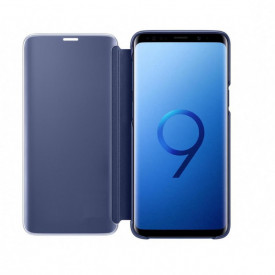 husa clear view samsung s9 flip albastru planetphone