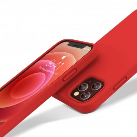 Husa protectie iPhone 12/12 Pro, ultra slim, silicon Rosu, interior din microfibra - Img 2