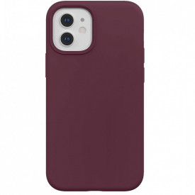 Husa protectie iPhone 12/12 Pro, ultra slim, silicon Visiniu, interior din microfibra