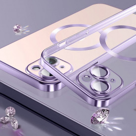 husa iphone 14 magsafe transparenta margini mov planetphone
