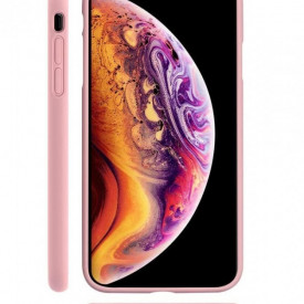 husa iphone X Max din silicon si catifea roz