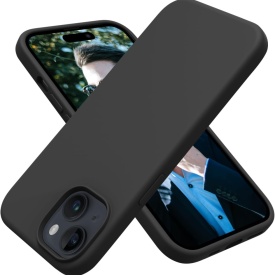 husa iphone 15 plus negru si catifea planetphone