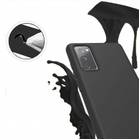 Husa protectie Samsung Galaxy S20 FE, ultra slim, silicon Negru, cu interior de catifea, protectie camera - Img 3