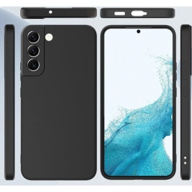 husa samsung s21 negru silicon si catifea planetphone