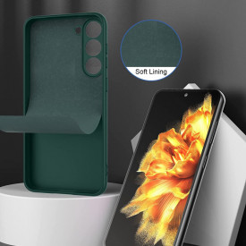 husa silicon si catifea samsung s23 plus verde planetphone