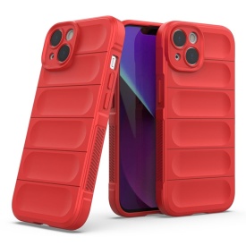 Husa protectie Wave style, compatibila cu iPhone 15, antisoc, silicon Rosu, interior din microfibra, anti-alunecare, protectie camera, protectie ecran - Img 2