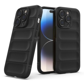 Husa protectie Wave style, compatibila cu iPhone 16 Pro Max, antisoc, silicon Negru, interior din microfibra, anti-alunecare, protectie camera, protectie ecran - Img 2