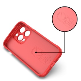 Husa protectie Wave style, compatibila cu iPhone 16 Pro Max, antisoc, silicon Rosu, interior din microfibra, anti-alunecare, protectie camera, protectie ecran - Img 4