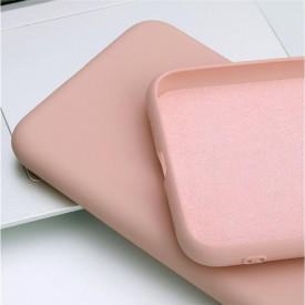 husa silicon si catifea tip alcantara roz pal samsung a52, a52 5g planetphone 2